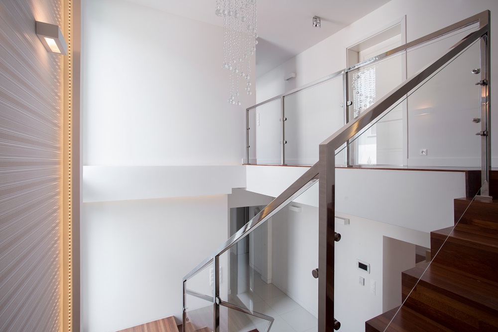 modern interior stair railings, stainless steel, richmond, bc